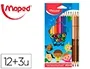 Maped Lápices de Colores Color Peps World Caja de 12 Colores Surtidos + 3 Duo Tonos de Piel