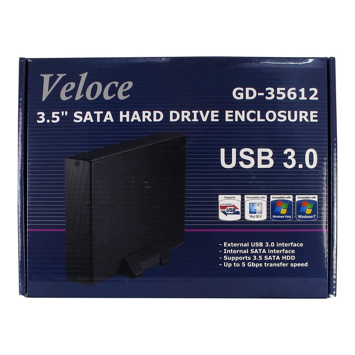Inter-Tech Veloce GD-35612 - Carcasa Externa 3.5" para Disco Duro SATA hasta 4TB, USB 3.2 Gen 1, 5 Gbit/s, Color Negro, Aluminio Inter-Tech Veloce GD-35612 - Carcasa Externa 3.5" para Disco Duro SATA hasta 4TB, USB 3.2 Gen 1, 5 Gbit/s, Color Negro, Aluminio