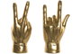 DKD Home Decor Figura de Mano en Resina Dorada (Pack de 2)