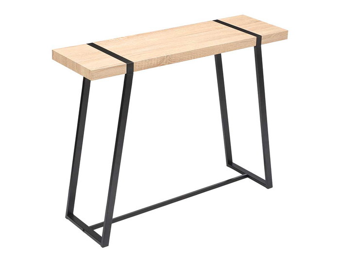 Giftdecor Mesa Entradita Natural Patas Negras 100x77x30 cm Metal Madera MDF