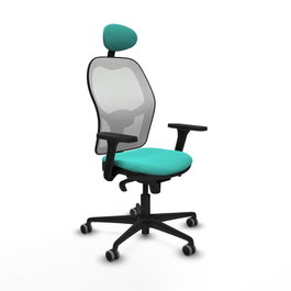 PIQUERAS Y CRESPO Silla de oficina Jorquera con mecanismo Sincro, Turquesa y Blanco