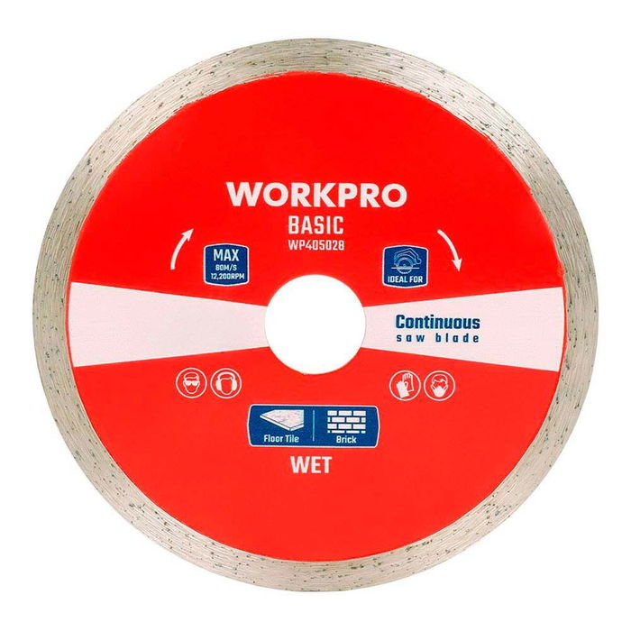 Workpro Disco diamantado de corte continuo Basic para piedra, hormigón, ladrillo, cerámica - Ø125 x 22.2 x 7 mm para amoladora Workpro Disco diamantado de corte continuo Basic para piedra, hormigón, ladrillo, cerámica - Ø125 x 22.2 x 7 mm para amoladora