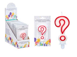 Arte Regal Vela Cumpleaños Blanca Borde Rojo 3.5x7.5x1 cm (Set de 72)