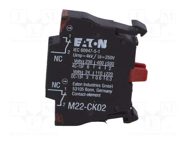 Eaton M22-CK02 Elemento de contacto 2 107899 Montaje frontal con resorte
