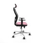 PIQUERAS Y CRESPO Silla de oficina Jorquera con mecanismo Sincro/Traslack, Rosa y Gris