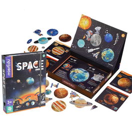 MIEREDU Me099S Puzzle Magnético El Espacio para Niños Explorar el Sistema Solar y el Universo Juguete Educativo +3 Años