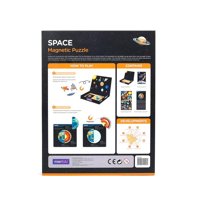 MIEREDU Me099S Puzzle Magnético El Espacio para Niños Explorar el Sistema Solar y el Universo Juguete Educativo +3 Años