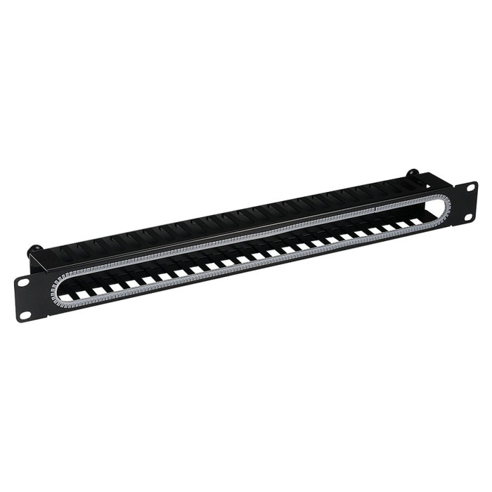 EFB Elektronik 699999NTS.1 Panel de gestión de cables 19 pulg con cubierta Negro