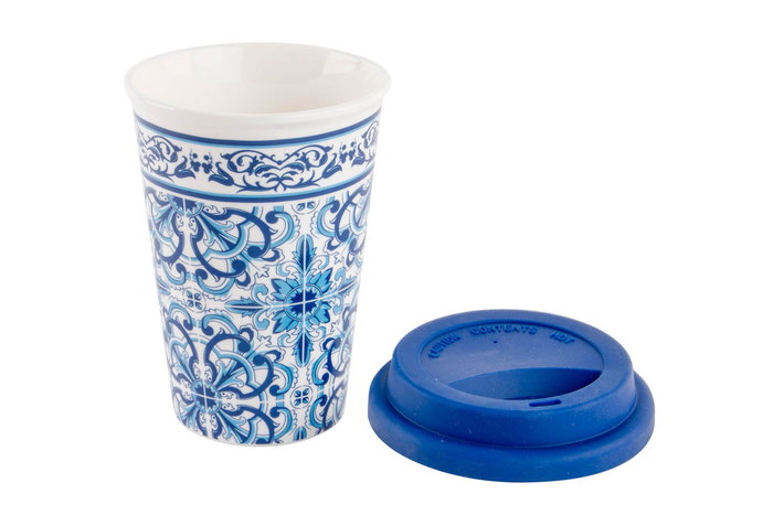 DKD Home Decor Mug Mediterraneo Azul Porcelana y Silicona 10 x 14 x 10 cm (6 Unidades)