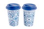 DKD Home Decor Mug Mediterraneo Azul Porcelana y Silicona 10 x 14 x 10 cm (6 Unidades)