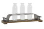 DKD Home Decor Set de 3 Jarrones de Cristal y Metal Negro y Marrón 45x11x22 cm