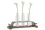 DKD Home Decor Set de 3 Jarrones de Cristal y Metal Negro y Marrón 45x11x22 cm