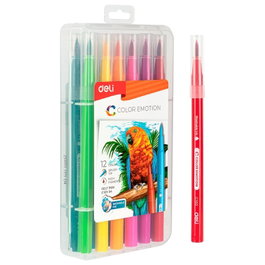 Deli Emotion Rotuladores de Colores Surtidos con Punta Pincel