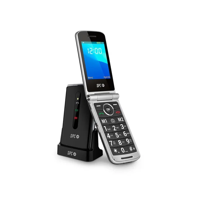SPC Prince 4G - Teléfono Móvil para Personas Mayores con 4G, Pantalla 2.8", Botón SOS, Smart Help, 2 Memorias Directas, Linterna, Radio FM, Bluetooth 5.1 - Color Negro/Plata