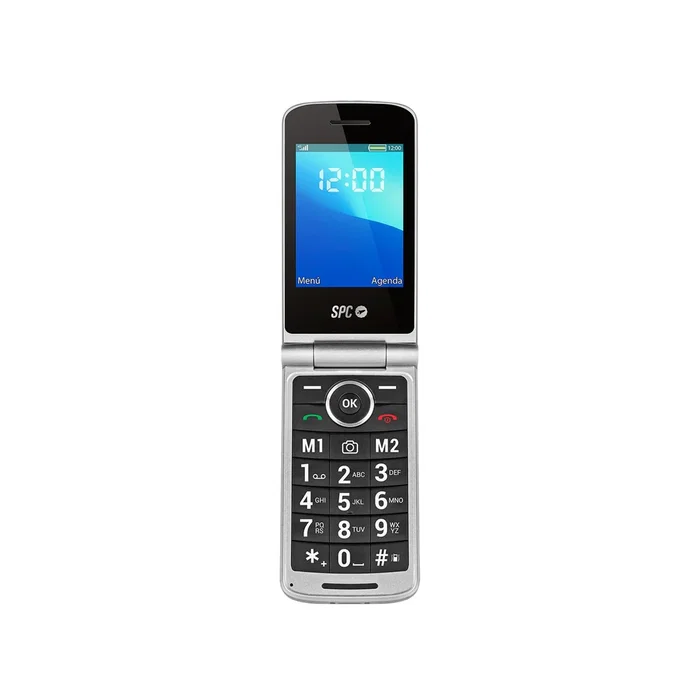 SPC Prince 4G - Teléfono Móvil para Personas Mayores con 4G, Pantalla 2.8", Botón SOS, Smart Help, 2 Memorias Directas, Linterna, Radio FM, Bluetooth 5.1 - Color Negro/Plata