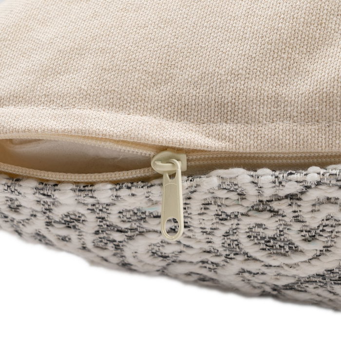 Cojín Blanco-Gris Algodón Decoración 45 X 45 cm (Set de 2)