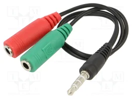 SAVIO Cable Jack 3,5mm 4pin a 2x Jack 3,5mm tomacorriente
