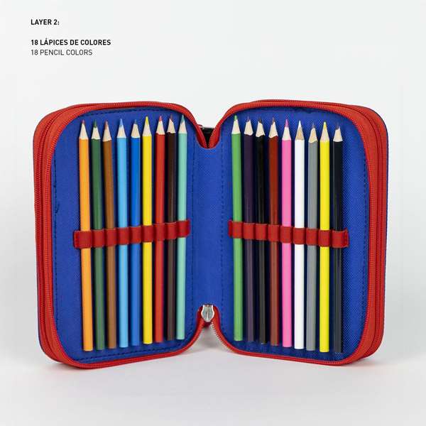 Cerdá Plumier con Accesorios Giotto Spiderman 12.5 x 6.5 x 19.5 cm