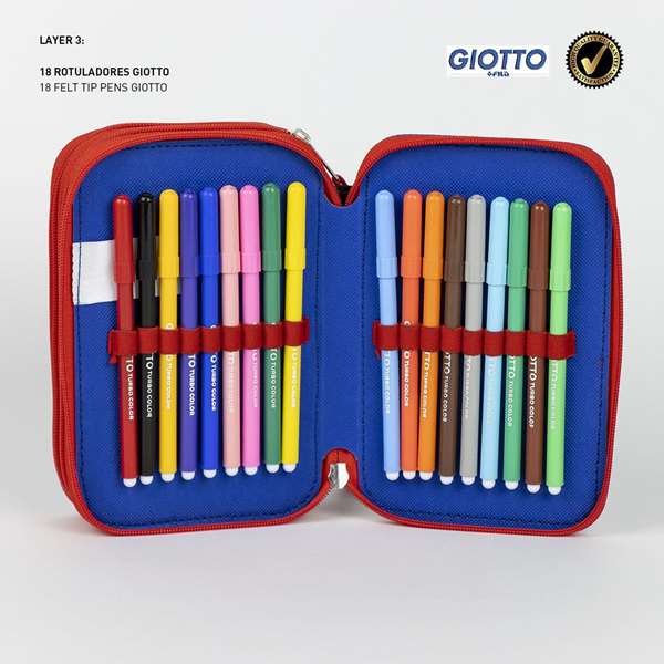 Cerdá Plumier con Accesorios Giotto Spiderman 12.5 x 6.5 x 19.5 cm