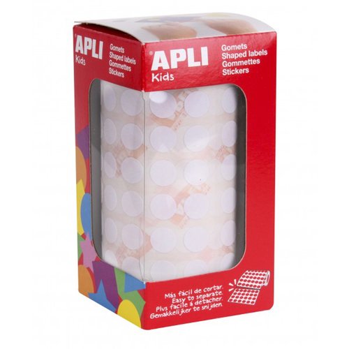 Gomets Apli Rollo 59H Circulo Ø 10,5 Mm Blanco 5.192 Uds. (11903) Gomets Apli Rollo 59H Circulo Ø 10,5 Mm Blanco 5.192 Uds. (11903)