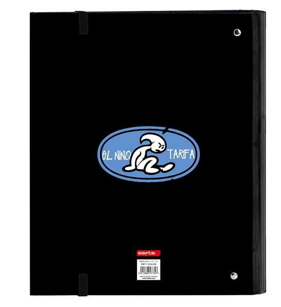 Carpeta de anillas El Niño Roller Azul Negro 27 x 32 x 3.5 cm