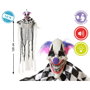 Atosa Figura Payaso Colgante Arlequín de 120 cm con Efectos de Sonido y Pelo Lila