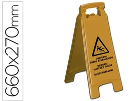 Q-connect Cartel Señalización Suelo Resbaladizo Plástico Homologado RD 485/1997 Medidas 660 x 270 mm