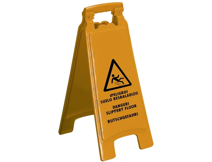 Q-connect Cartel Señalización Suelo Resbaladizo Plástico Homologado RD 485/1997 Medidas 660 x 270 mm