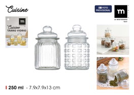 Inde Tarro Vidrio T/Vidrio 250 ml 2 Unidades (24 Unidades)
