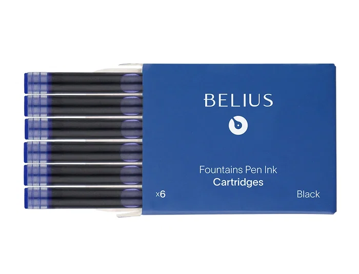 Belius Cartuchos de tinta estilográfica azul, caja de 6 unidades