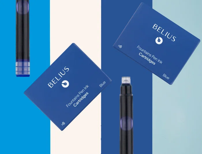 Belius Cartuchos de tinta estilográfica azul, caja de 6 unidades