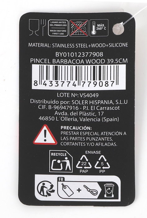 Algon Bbq Pincel Barbacoa Wood 39.5cm
