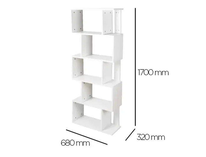 Belius Expositor De Pie Blanco Melamina 5 Estantes 50 Piezas 680x320x1700 mm