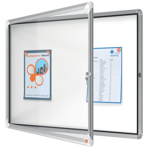 Nobo Vitrina de Anuncio Premium Plus Blanca Magnética para Exterior 8 x A4