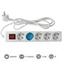 GSC Evolution Base múltiple Serie Estándar 5T con interruptor 1,5M Blanco