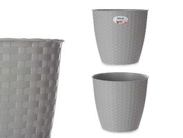 Stefanplast Maceta Natural Interior Exterior 24 cm Diámetro Gris Plástico 24x22.3x24 cm (Set de 6)