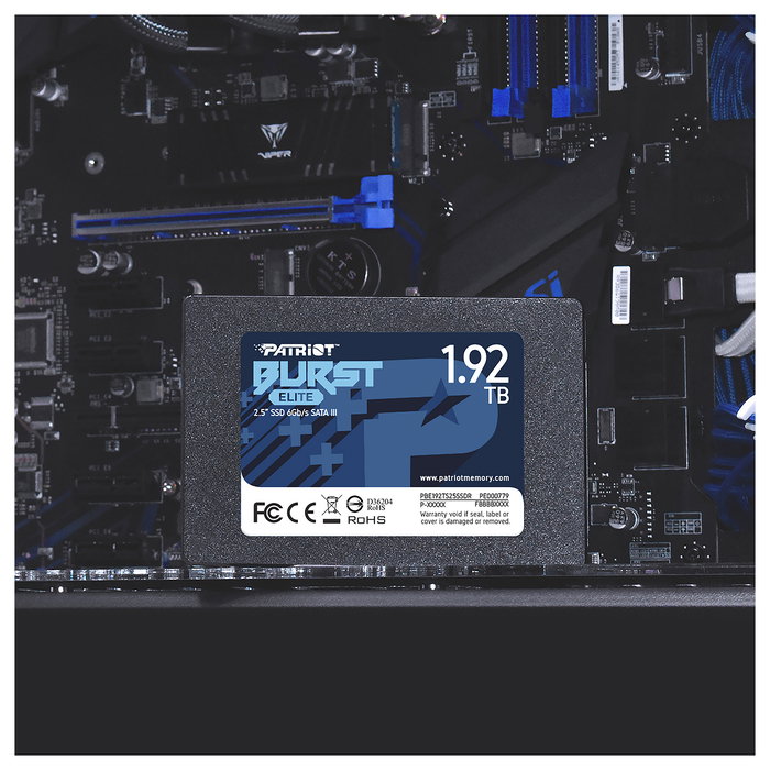 Patriot Memory Burst Elite 1.92 TB SSD SATA III 2.5" 450 MB/s 320 MB/s PC/Portátil Negro (SATA 6 Gb/s, 40000 IOPS, SMART, TRIM)