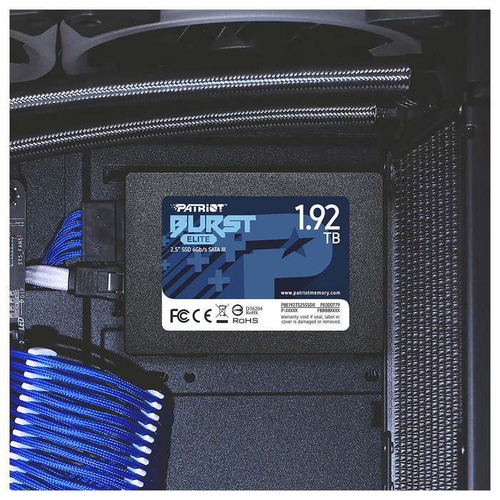 Patriot Memory Burst Elite 1.92 TB SSD SATA III 2.5" 450 MB/s 320 MB/s PC/Portátil Negro (SATA 6 Gb/s, 40000 IOPS, SMART, TRIM)