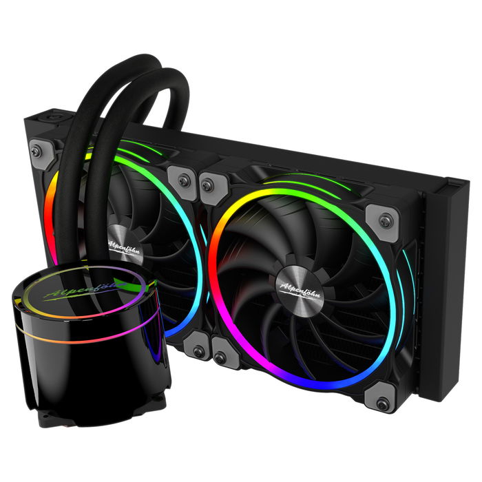 Alpenföhn Gletscherwasser 240 High Speed - Sistema de Refrigeración Líquida AIO, Radiador 240mm, Flujo de Aire 132.4 m³/h, Iluminación LED Multicolor, 84000000181