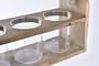 DKD Home Decor Jarrón de Cristal y Paulownia con Cuerda 34x12x22 cm