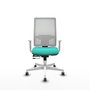 PIQUERAS Y CRESPO Silla de oficina Horna Sincro/Traslack Turquesa y Blanco