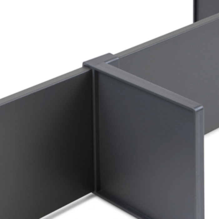 Emuca Kit de accesorios divisores para interior de cajones Vertex-Concept, ancho 900mm, Aluminio y Plástico, Gris antracita