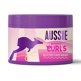 Aussie BOUNCY CURLS butter hair mask Mascarilla para Pelo Rizado Vegana con Aceite de Jojoba Coco y Macadamia 450 ml