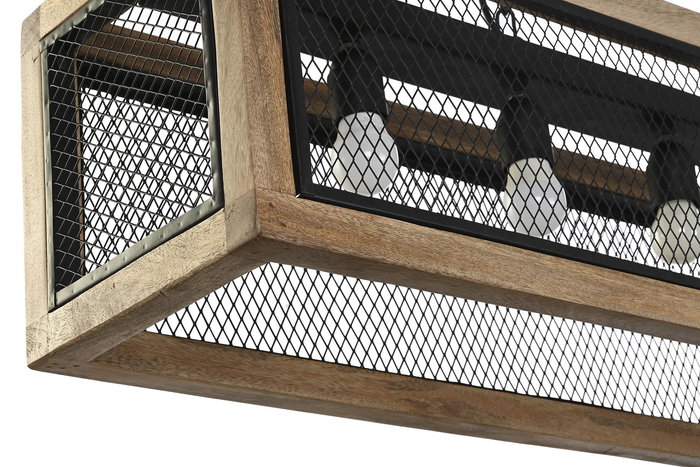 DKD Home Decor Lámpara Techo Loft Marrón Negro Mango Hierro E27 25 x 25 x 100 cm