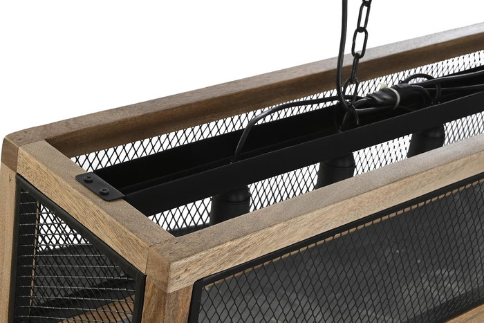 DKD Home Decor Lámpara Techo Loft Marrón Negro Mango Hierro E27 25 x 25 x 100 cm