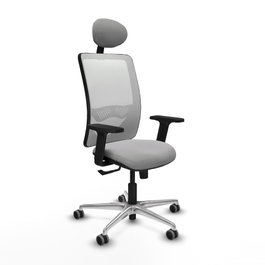 PIQUERAS Y CRESPO Silla de oficina Zulema Gris claro y Blanco con mecanismo Sincro