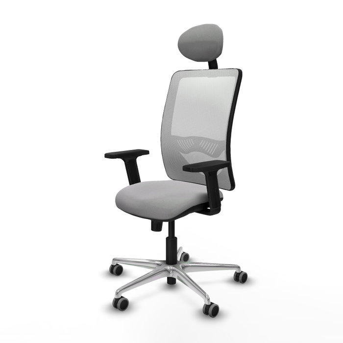 PIQUERAS Y CRESPO Silla de oficina Zulema Gris claro y Blanco con mecanismo Sincro PIQUERAS Y CRESPO Silla de oficina Zulema Gris claro y Blanco con mecanismo Sincro