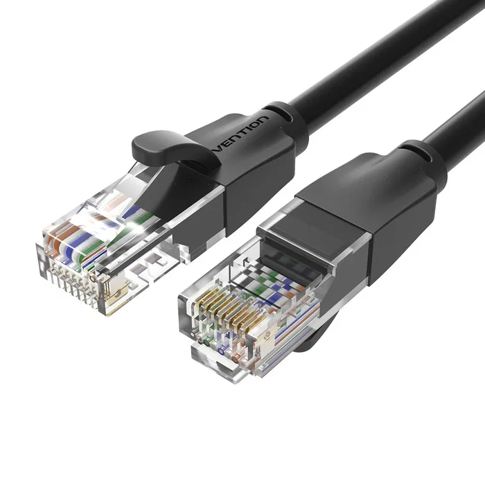 Vention IBEBH Cable de Red RJ45 Cat.6 UTP 2m Negro - Cable Ethernet Gigabit 1000 Mbps Plug and Play
