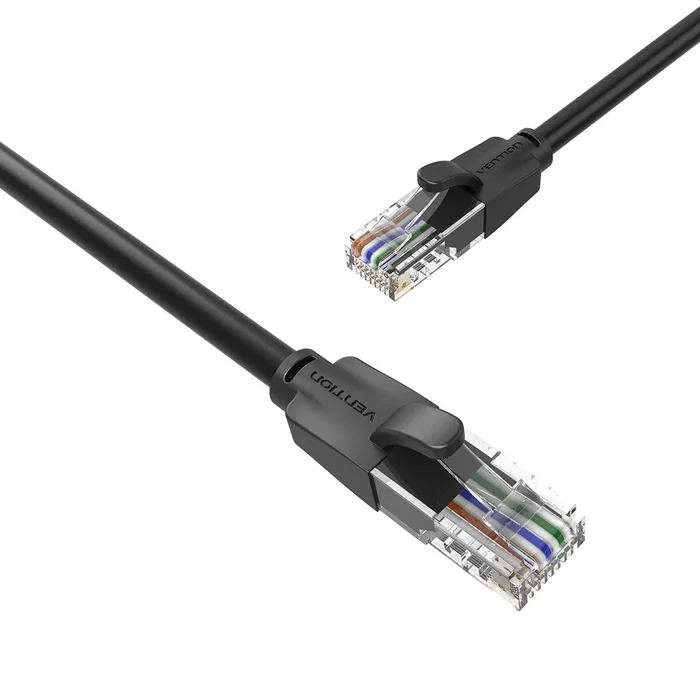 Vention IBEBH Cable de Red RJ45 Cat.6 UTP 2m Negro - Cable Ethernet Gigabit 1000 Mbps Plug and Play