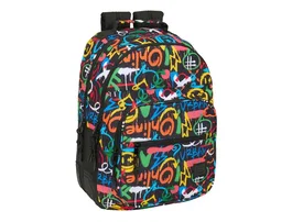 Safta Mochila doble con cantoneras adaptable a carro graffiti 420x320x150 mm